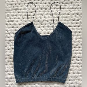 Free People Sparkle Cami| Spaghetti Strap| Cropped| Gently Worn